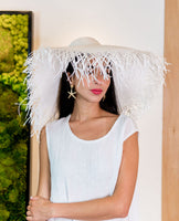 White Straw Oversized Floppy Hat