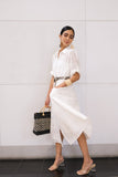 Openwork Embroidery Button Down Dress