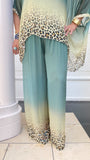 Silk Palazzo Pant with Leopard Print