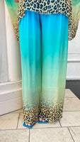 Silk Palazzo Pant with Leopard Print