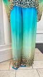 Silk Palazzo Pant with Leopard Print