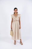 Maxi Ruffle Dress - Beige