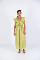 Maxi Ruffle Dress - Green Lime