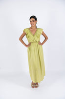 Maxi Ruffle Dress - Green Lime