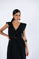 Maxi Ruffle Dress - Black