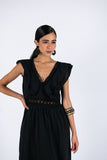 Maxi Ruffle Dress - Black