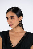 Beaded Geometric Earrings - Black