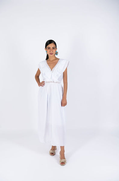 Maxi Ruffle Dress - White