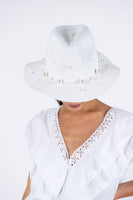 Straw Pearls Hat - White