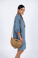 Straw Handbag-Camel