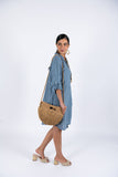 Straw Handbag-Camel