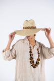 Straw Animal Print Lace Hat