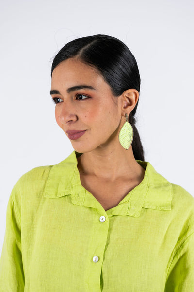 Green Leaf Earrings