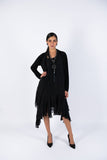 Sleeve-Less Silk Dress- Black