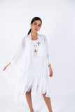 Sleeve-Less Silk Dress- White