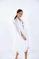 Sleeve-Less Silk Dress- White