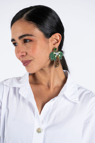 Beaded Palm Tree Earrings