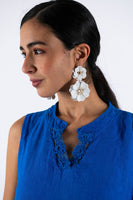 Duo White Flowers Earrings