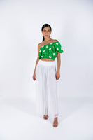 Polka Dots Crop Top - Green