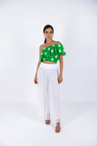 Polka Dots Crop Top - Green