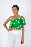 Polka Dots Crop Top - Green