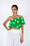 Polka Dots Crop Top - Green