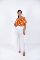 Polka Dots Crop Top - Orange