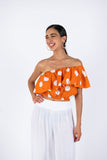 Polka Dots Crop Top - Orange