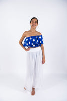 Polka Dots Crop Top-Blue