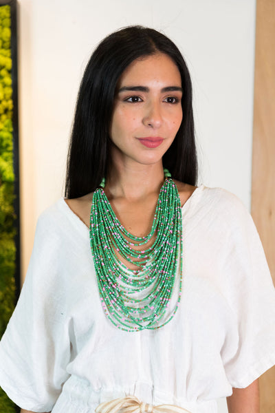 Multilayer Resin Necklace-Green