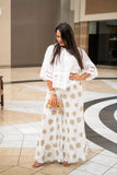 Palazzo Polka Dot Print Long Linen Pants