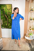 Long Button Down Linen Dress