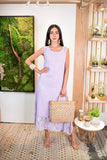 Long Linen Dress With Laced Details