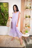 Long Linen Dress With Laced Details