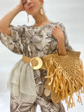 Raffia Paper Fringes Handbag