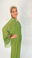 Silk Solid Blouse-Green