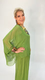 Silk Solid Blouse-Green