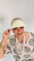 Summer Straw Visor- Ivory