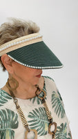 Summer Straw Visor- Green