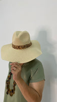 Straw Animal Print Lace Hat