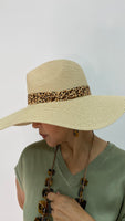 Straw Animal Print Lace Hat