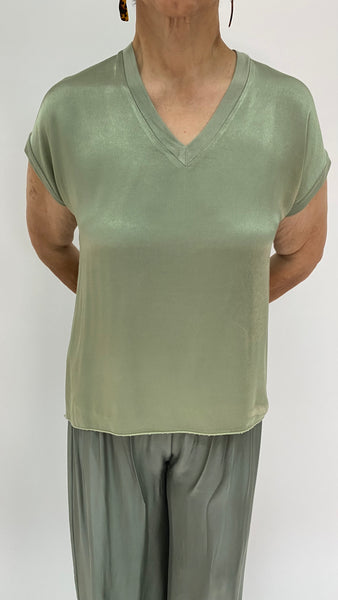 Casual Short-sleeves Shirt- Green