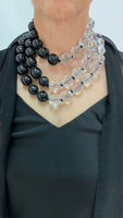 Woman's black and clear Necklace