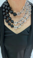 Woman's black and clear Necklace