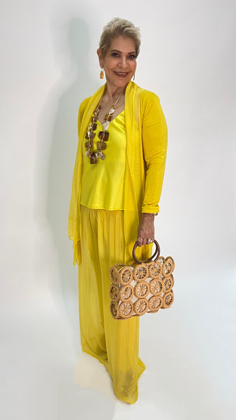 Silk Cardigan - Yellow