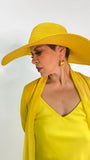 Yellow Straw Oversized Floppy Hat