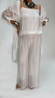 Silk Sleeveless Jumpsuit - White