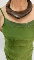 Silk Sleeveless Shirt-Green