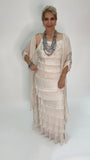 Silk Ruffle Long Skirt-Beige