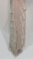 Silk Ruffle Long Skirt-Beige